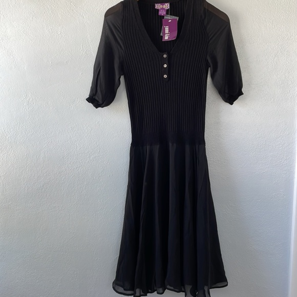 Yumi Kim Cashmere & Silk Black‎ Midi Dress Size Small